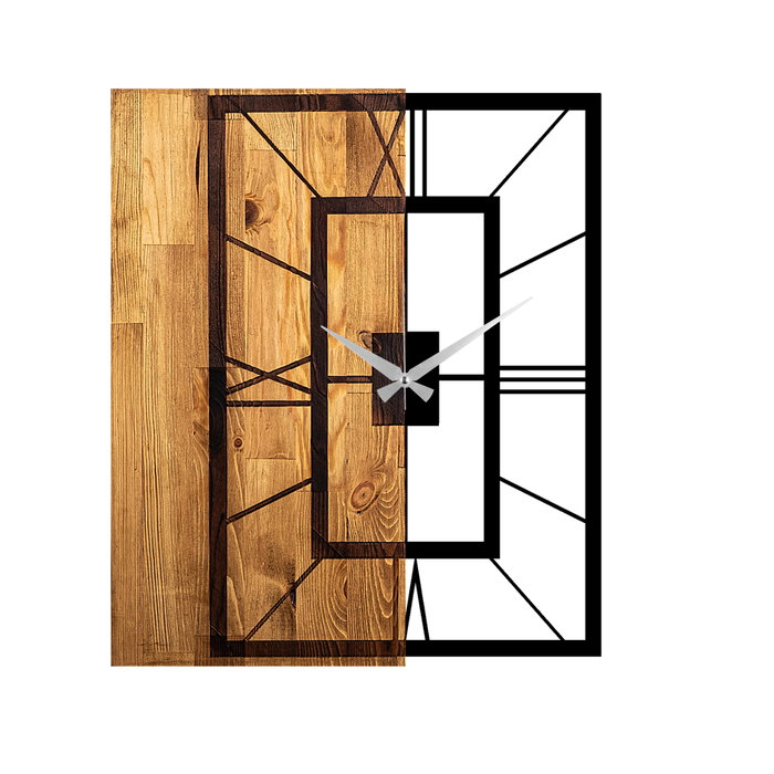 Wallity Wooden Clock 37 Nogal claro y negro